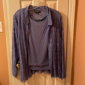 🔥 Vintage Plus size 90s/early 2000s Tank with Lace Cardigan by Dialogue